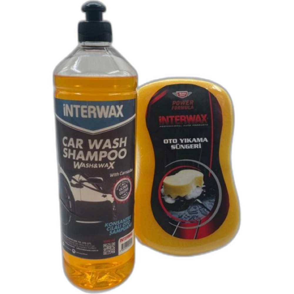 Interwax Cilalı Oto Şampuanı 1 Lt & Interwax Power Formula Oto Yıkama Süngeri Oto Yıkama Ürünleri Fiyatı