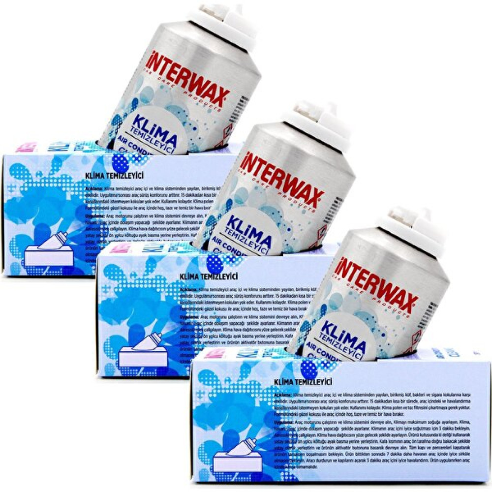 Interwax Limon Kokulu Klima Temizleyici Klima Bombası 150 Ml (3Adet) Oto Bakım & Temizlik Ürünleri Fiyatı