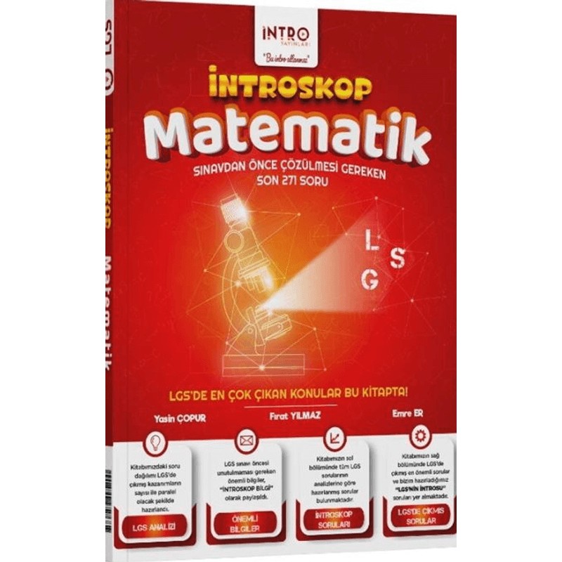 İntro Yayınları 8. Sınıf LGS Matematik Introskop Soru Bankası 144 Sayfa Türkçe İçerik Diğer Fiyatı