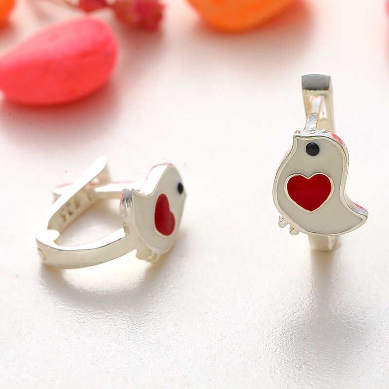 Inure Jewelry Gümüş Kalpli Kuş Çocuk Küpesi Evcil Hayvan Ürünleri Fiyatı