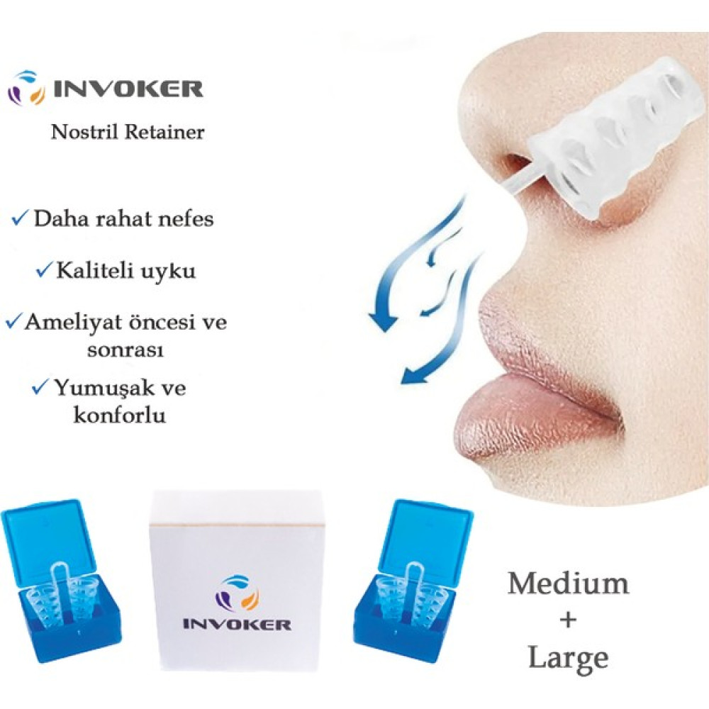 İnvoker Burun Içi Silikon Aparatı Antihorlama Nefes Açan Nostril Nazal Dilatör Steril Taşıma Kutulu - Medium+Large - MEDIUM - LARGE Sağlık / Bakım / Kozmetik Fiyatı