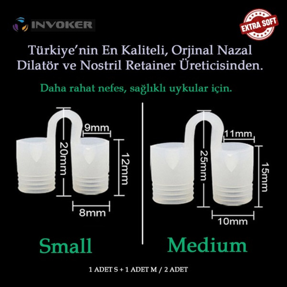 İnvoker Burun Içi Silikon Aparatı Antihorlama Nefes Açan Nostril Nazal Dilatör Steril Taşıma Kutulu - Small+Medium - SMALL - LARGE Sağlık / Bakım / Kozmetik Fiyatı