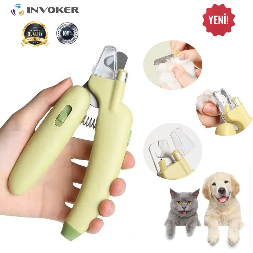 İnvoker Işıklı Kedi Köpek Tırnak Makası Pet Evcil Hayvanları Uv Işınlı Törpülü Hazneli Bakterii Parazit Tırnak Içi Damarları Görme - Sarı Diğer Fiyatı