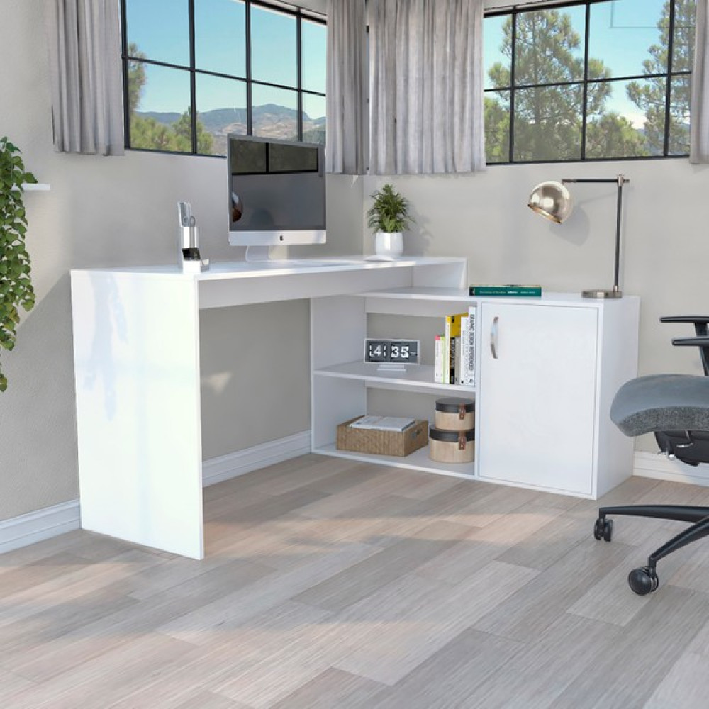 Ion Home L Çalışma Masası Desti, Ofis, Beyaz - 116,5 cm * 151,5 cm * 76,5 cm Çalışma Masası Fiyatı