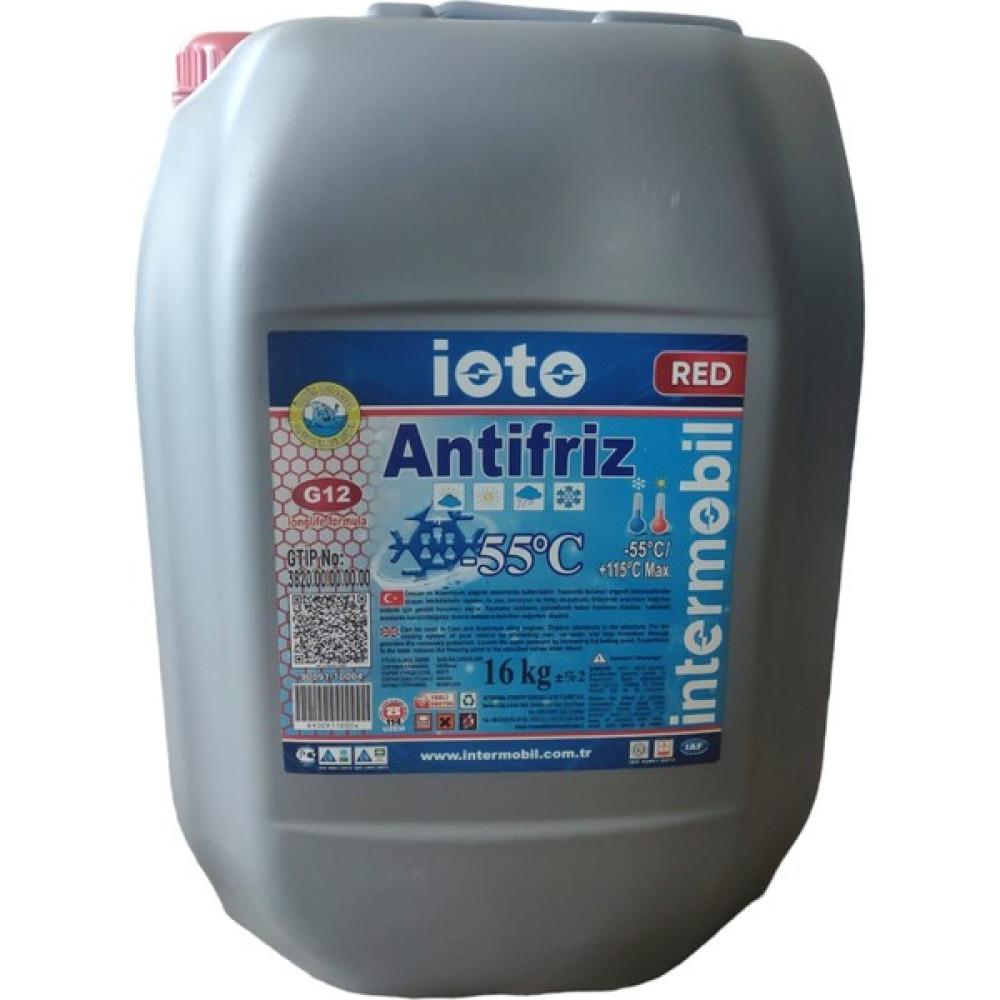 Ioto Organik Antifiriz -55 C Kırmızı 16 kg Bidon Antifiriz Fiyatı