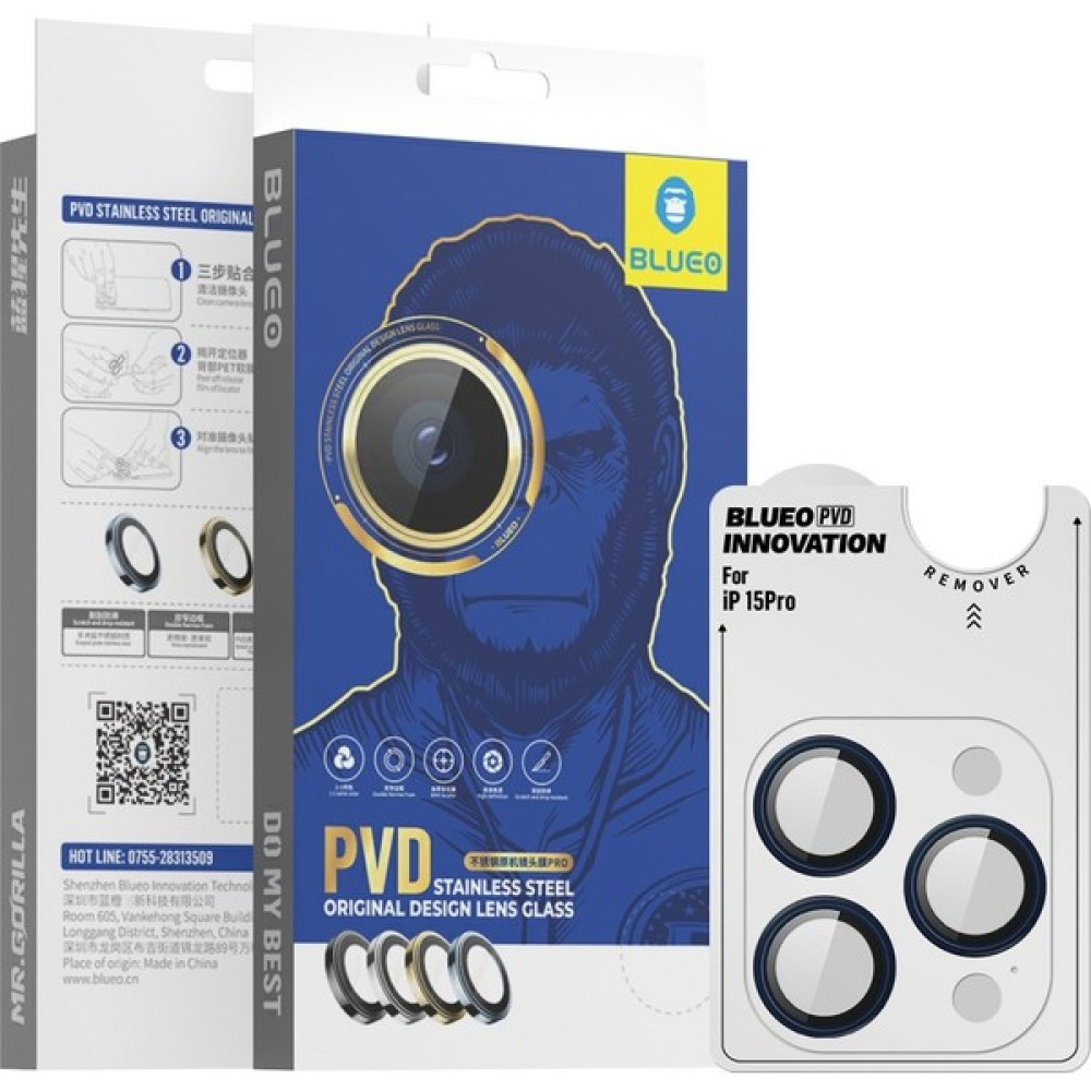  ip 15 Pro Pvd Stainless Steel Su ve Toz Geçirmez Lens Koruyucu Mavi - iPhone 15 Pro Cep Telefonu Ekran Koruyucusu Fiyatı