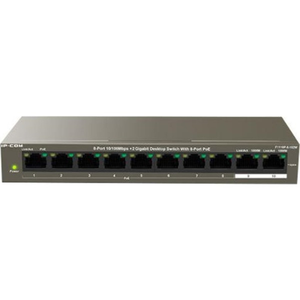 IP-COM F1110P-8-102W 8 PORT 10/100 + 2X GIGABIT UPLINK 102W 250 METRE POE SWITCH Oto Boyaları Fiyatı