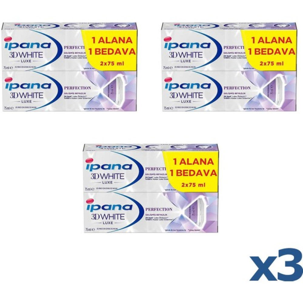 Ipana 3 Boyutlu Beyazlık Luxe Diş Macunu Perfection 2x75 Ml. - 3 Paket - 1 Diş Macunları Fiyatı