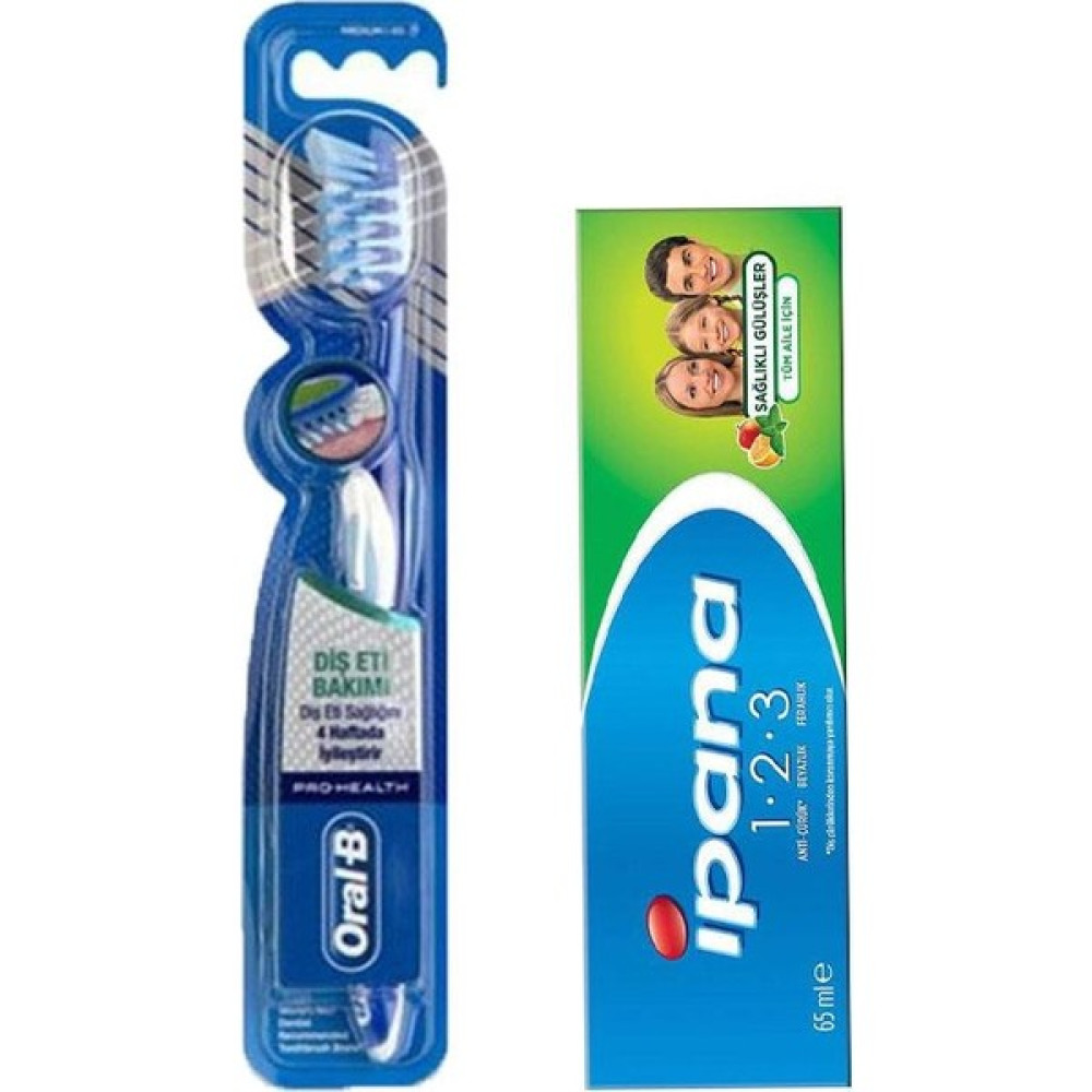 Ipana Sağlıklı Gülüşler Diş Macunu 65ML + Oral-B Diş Eti Bakımı Diş Fırçası 2li Set Diş Macunları Fiyatı