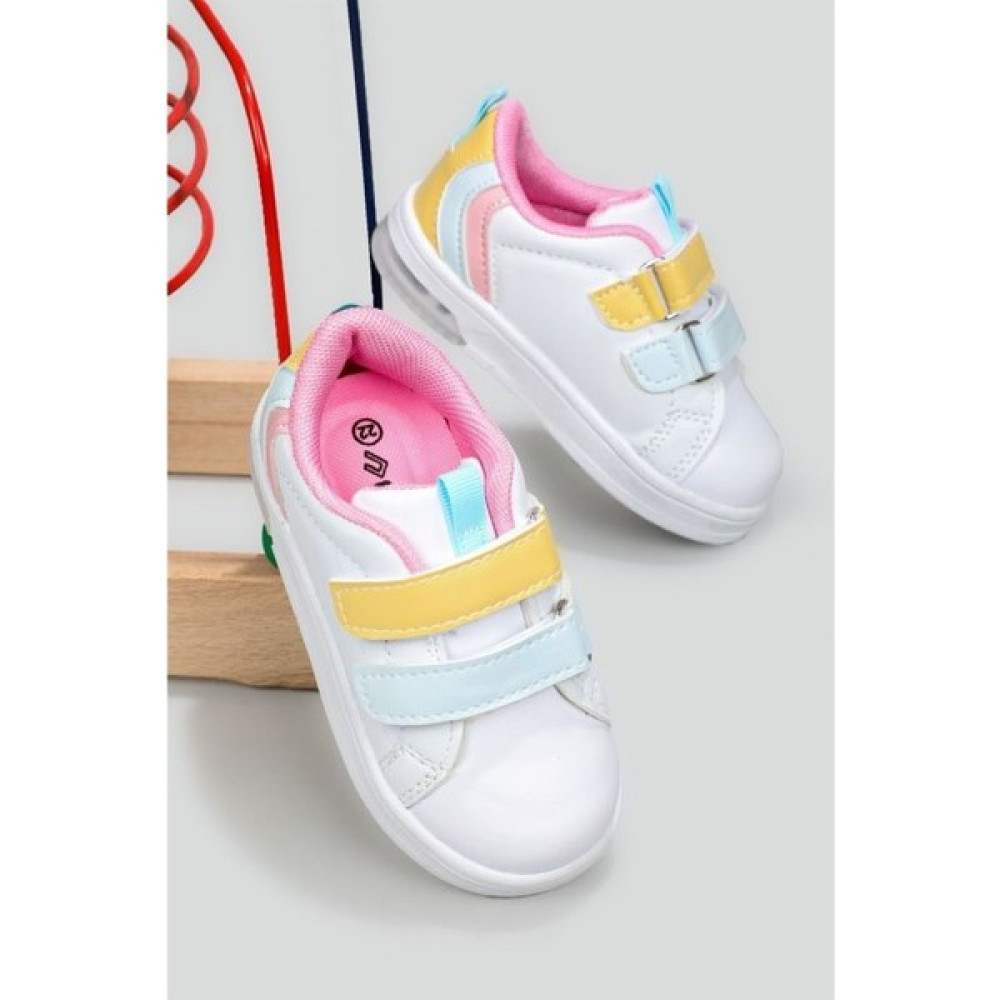 İpek Arya Işıklı Cırtlı Beyaz Pembe Fashion Bebe Sneaker Mami Kız Çocuk Günlük Ayakkabısı Fiyatı