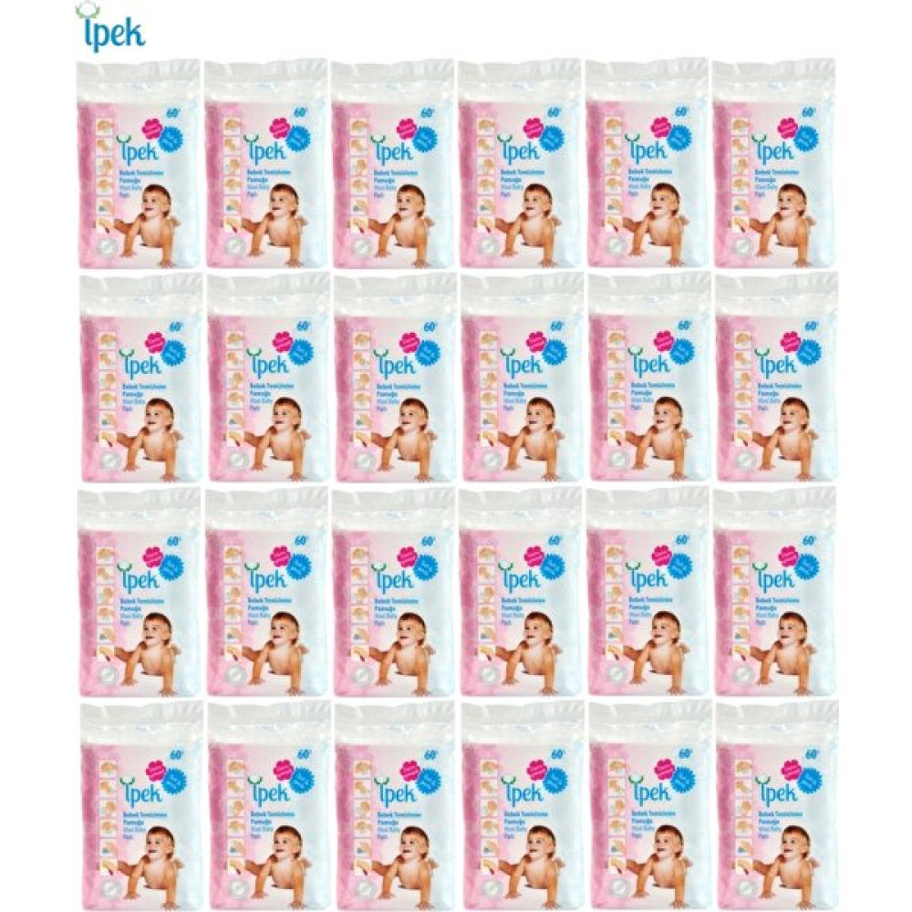 Ipek Bebek Temizleme Pamuğu 1440 Adet (24PK*60) - Renkli Bebek Kulak Çubuğu Fiyatı