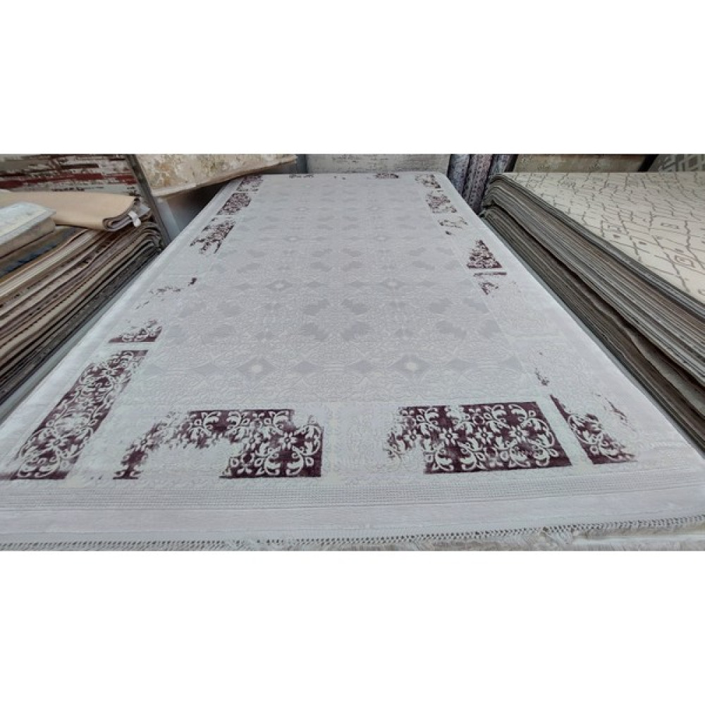Ipek Halı Blossom 13451BAMBU Viskon 200X300(6M2) Halı - 200 x 300 cm - Gri - Lila Salon Halısı Fiyatı