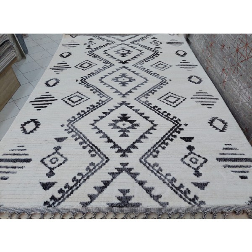 Ipek Halı Morah Serisi 160X230(4M2) Dokuma 13MM Hav Yüksekliğinde Halı - 160 x 230 cm - Beyaz - Antrasit Salon Halısı Fiyatı