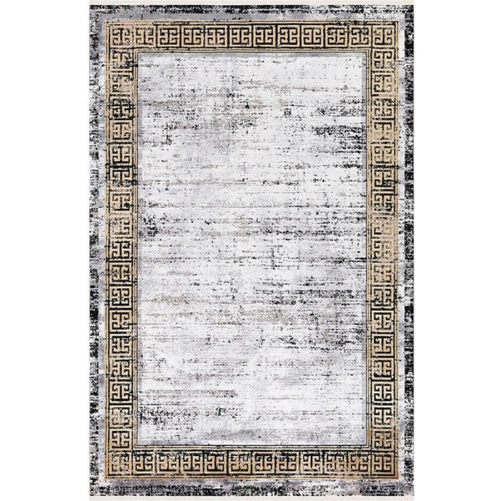 Ipek Mekik Halı Erva Sarı Siyah Çizgili Çerçeveli Halı - 100 x 200 cm - Sarı - Siyah Salon Halısı Fiyatı