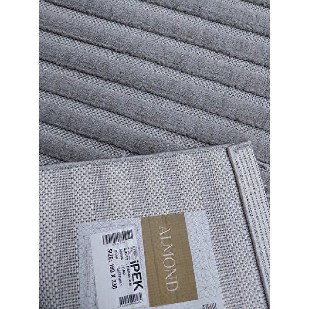 İpek Mekik Halı Ipek Halı Almond 160X230(4M2) Lüx Makina Dokuması Halı - 160 x 230 cm - Gri Salon Halısı Fiyatı