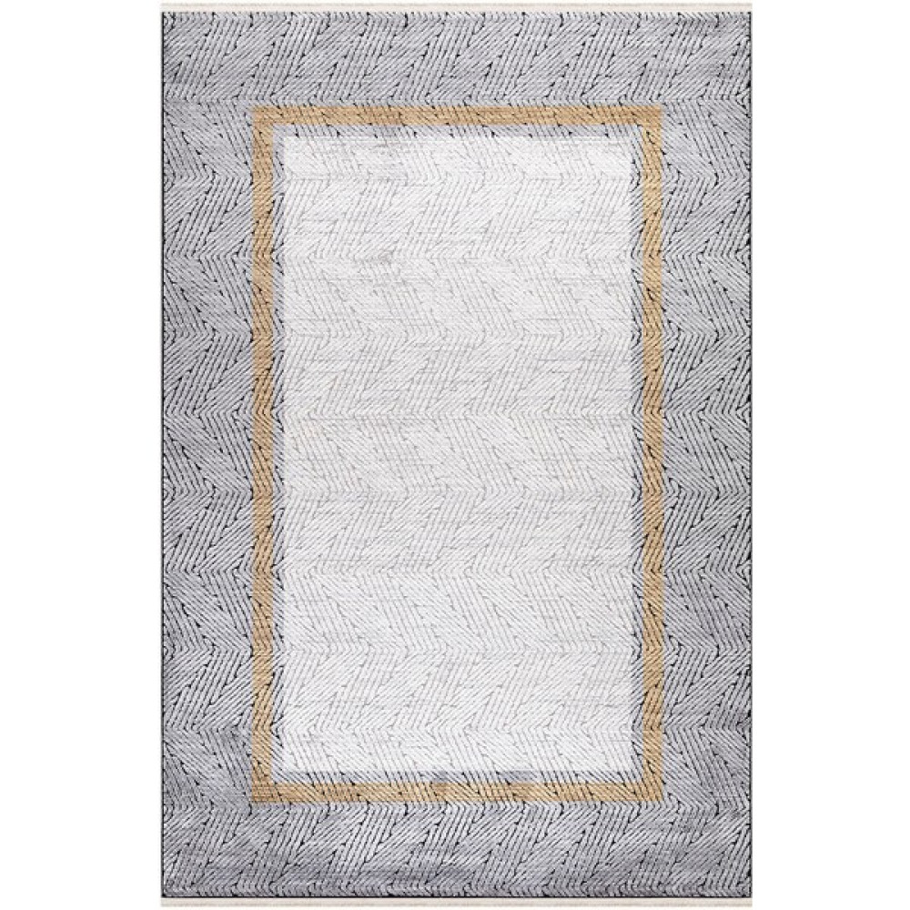 İpek Mekik Halı İpek Halı Erva 18170 Salon, Mutfak, Oturma Odası, Çocuk Odası Halisi – İpek Mekik Hali - Krem - Gri - Gold - 200 x 300 cm Salon Halısı Fiyatı