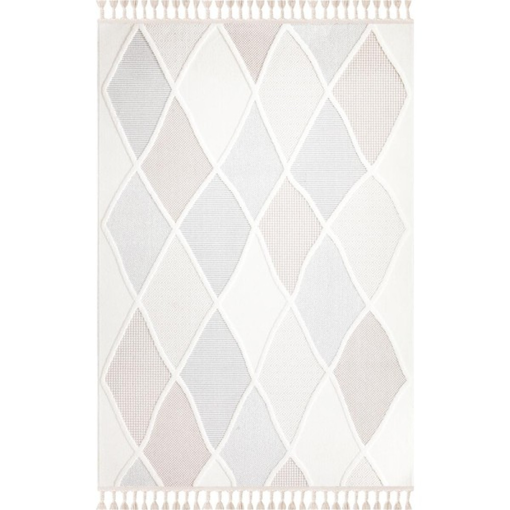 İpek Mekik Halı İpek Halı İpek Lux 11711 Salon, Mutfak, Iç ve Dış Mekan Loop Halı– İpek Mekik Hali - 160 x 230 cm - Beyaz - Krem - Vizon Salon Halısı Fiyatı