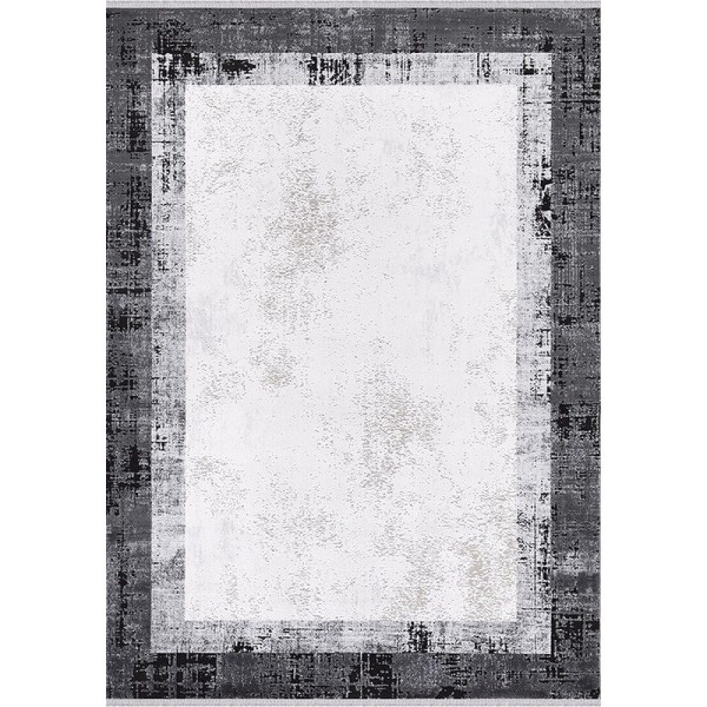 Ipek Mekik Halı Roxanne 17107 Antrasit Çerçeveli Yumuşak Dokulu Spor Halı - 80 x 150 cm - Antrasit - Açık Gri Salon Halısı Fiyatı
