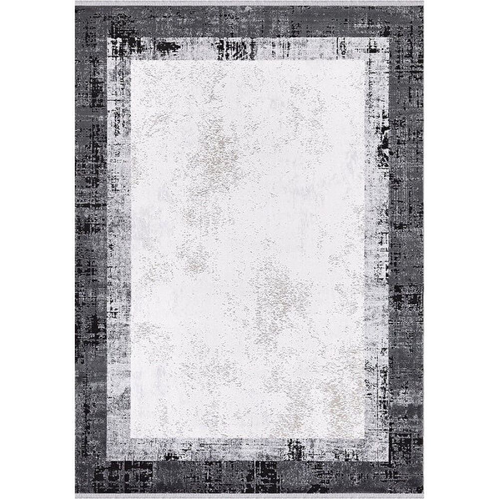 Ipek Mekik Halı Roxanne 17107 Antrasit Çerçeveli Yumuşak Dokulu Spor Halı - 80 x 300 cm - Antrasit - Açık Gri Salon Halısı Fiyatı
