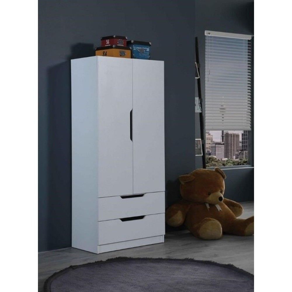 Ipek Mobilya Fulya 2 Kapaklı 2 Çekmeceli Dolap Genişlik 80 cm ( Beyaz ) Gardrop & Dolap Fiyatı