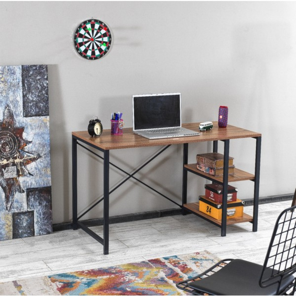 Ipek Mobilya Ida Çalışma Masası 2 Raflı Çalışma Bilgisayar Ofis Ders Yemek Masası 60X120 cm Çalışma Masası Fiyatı