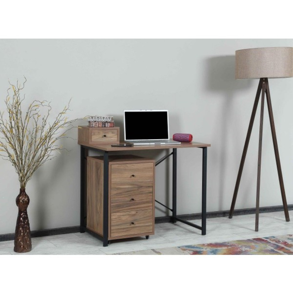Ipek Mobilya Ida Çalışma Masası Çalışma Bilgisayar Ofis Ders Yemek Masası 60X90CM + Tek ve Üç Çekmeceli Modül Çalışma Masası Fiyatı