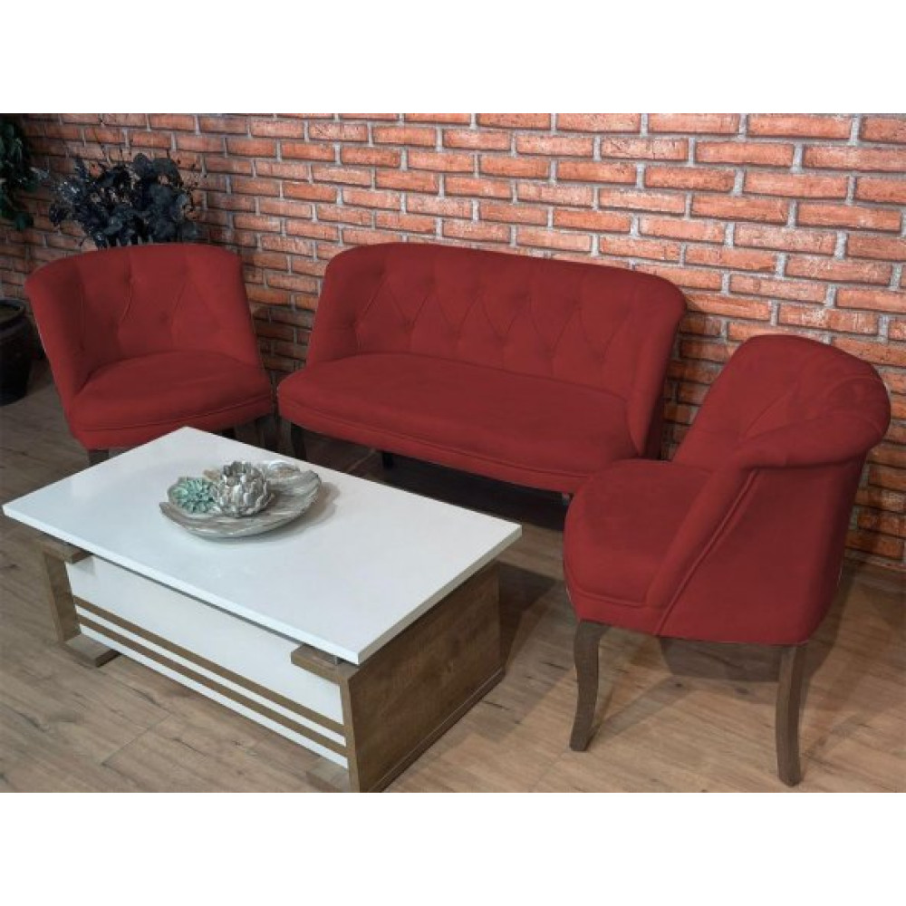 Ipek Mobilya Muhabbet Cay Seti 2+1+1 ( Bordo) Koltuk Takımı / Seti Fiyatı