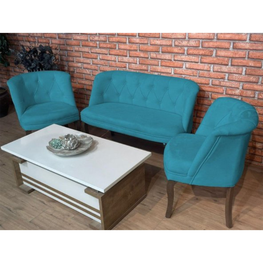 Ipek Mobilya Muhabbet Cay Seti 2+1+1 ( Turkuaz) Koltuk Takımı / Seti Fiyatı