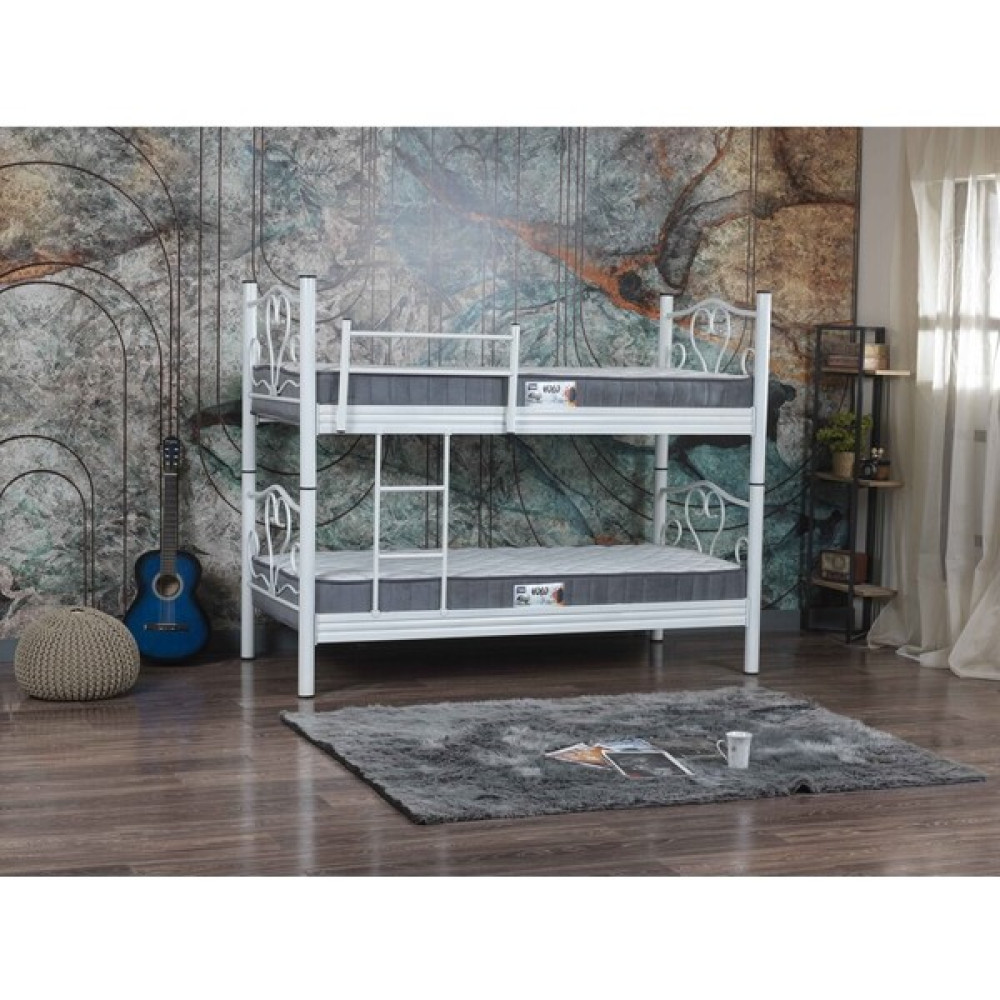 İpek Mobilya Tina Metal Ranza (Yataksız) - Beyaz - 90 x 190 cm Ranza Fiyatı