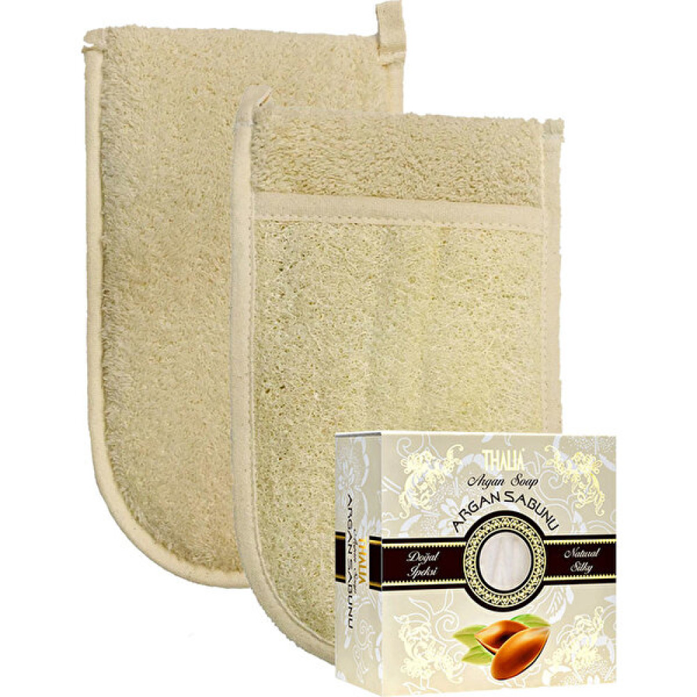 Ipek Naturel Kabak Lifi Kese Çift Taraflı El Geçmeli + Argan Sabunu Banyo Hamam Kesesi Spa Seti Vücut Bakım Setleri Fiyatı