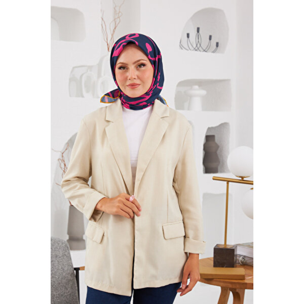 İpekhan Relax Geometrik Line Soft Eşarp Lacivert 1145-14 Eşarp Fiyatı