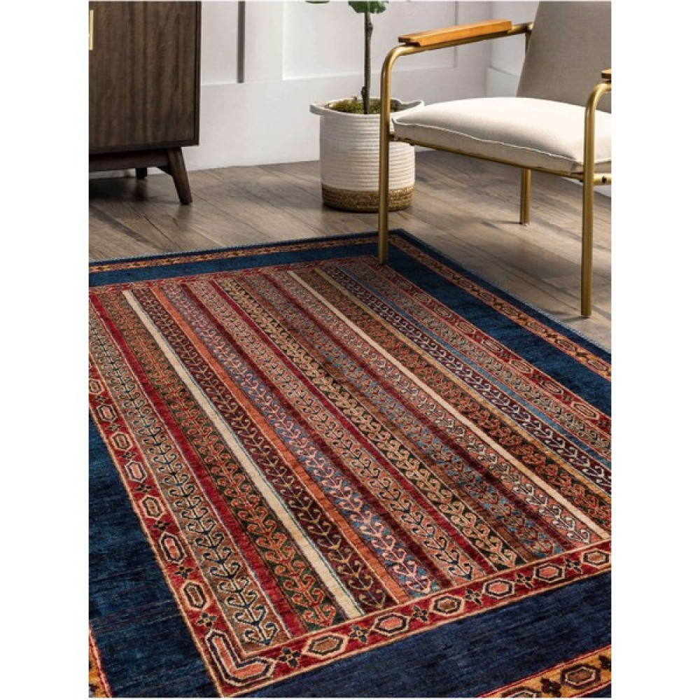 İpekhane Afgan Desenli Halı, Dokuma Taban Dekoratif Şönil - 100 x 200 cm - Renkli Salon Halısı Fiyatı