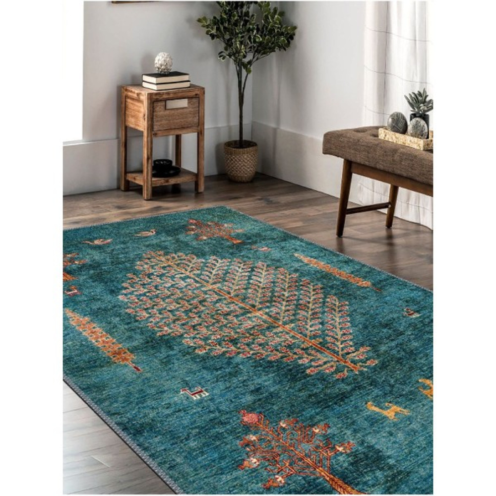 İpekhane Afgan Desenli Halı, Dokuma Taban Dekoratif Şönil - 60 x 100 cm - Renkli Salon Halısı Fiyatı