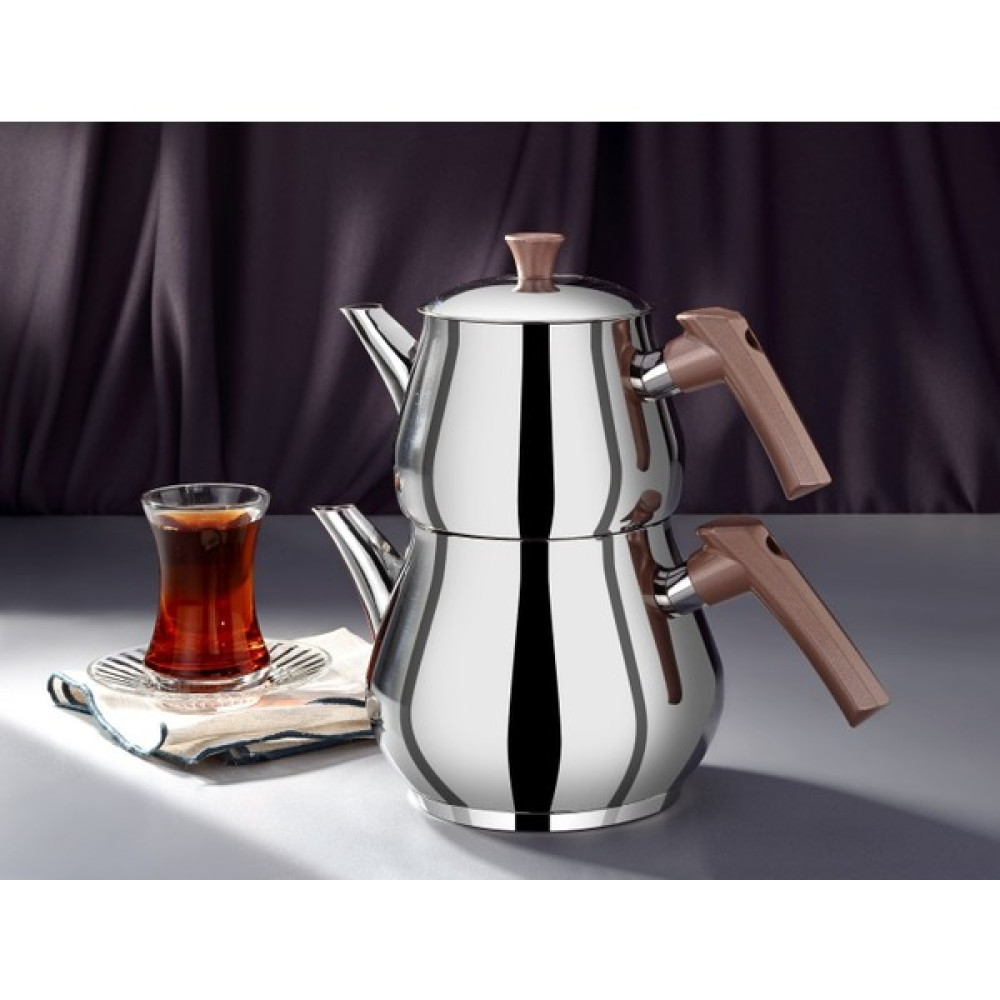 Ipeksaray Damla Çelik Çaydanlık Takımı 4 Pcs Mini Boy - Süzgeçli Demlik Çay / Çaydanlık Setleri Fiyatı