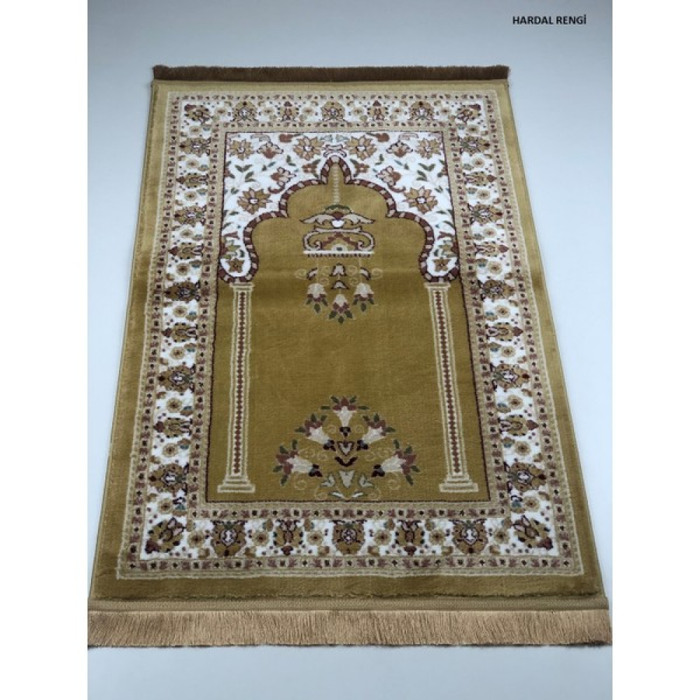 Ipekyün Yüksek Kalite Dokuma Battal Boy Halı Seccade - 80 x 125 cm - Hardal Seccade Fiyatı