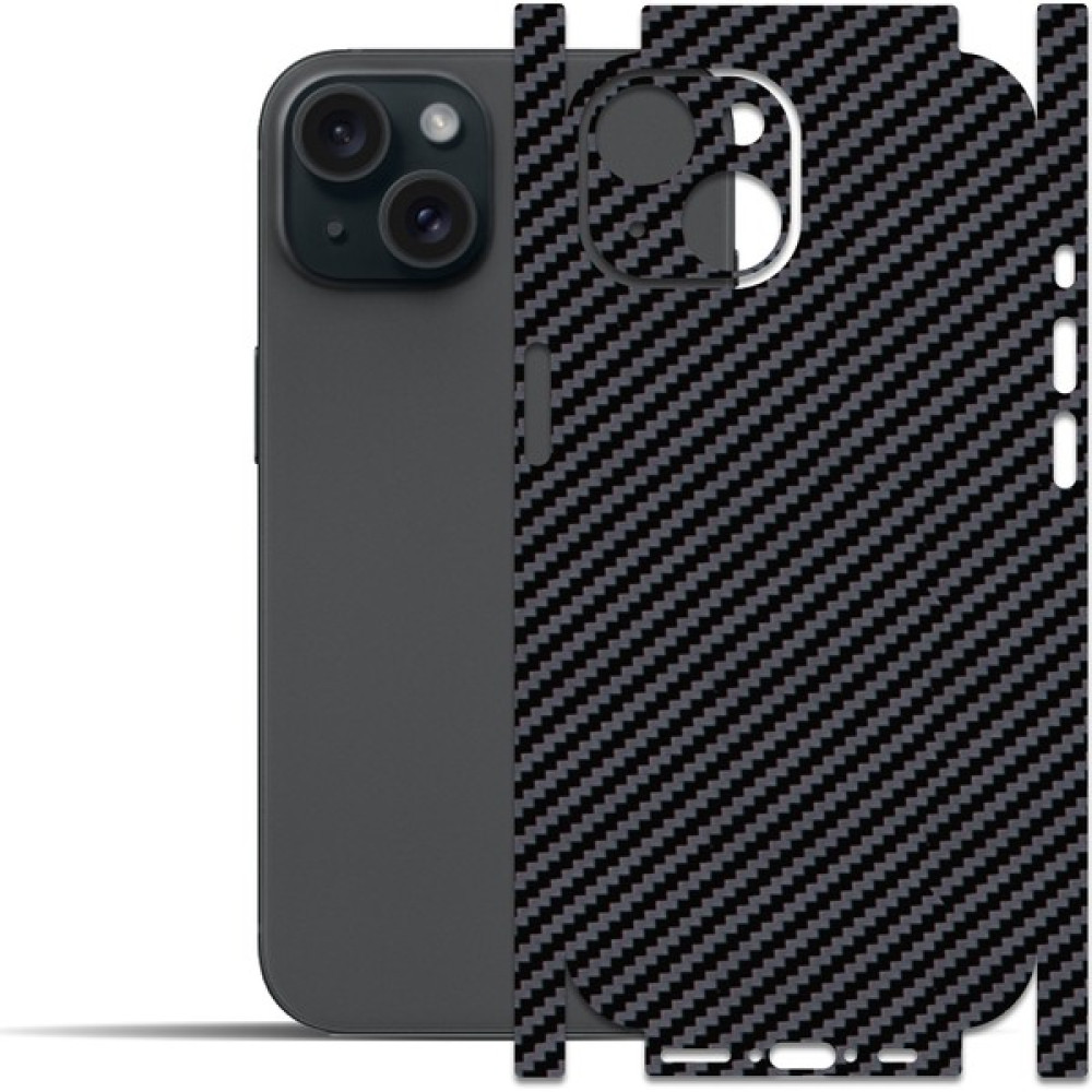 Ipg Apple iPhone 15 Plus ile Uyumlu Arka ve Yanlar Için Ipg Tam Koruma Dekoratif Sticker Kaplama (Kılıf Değildir) - Siyah Karbon Cep Telefonu Kılıfı Fiyatı