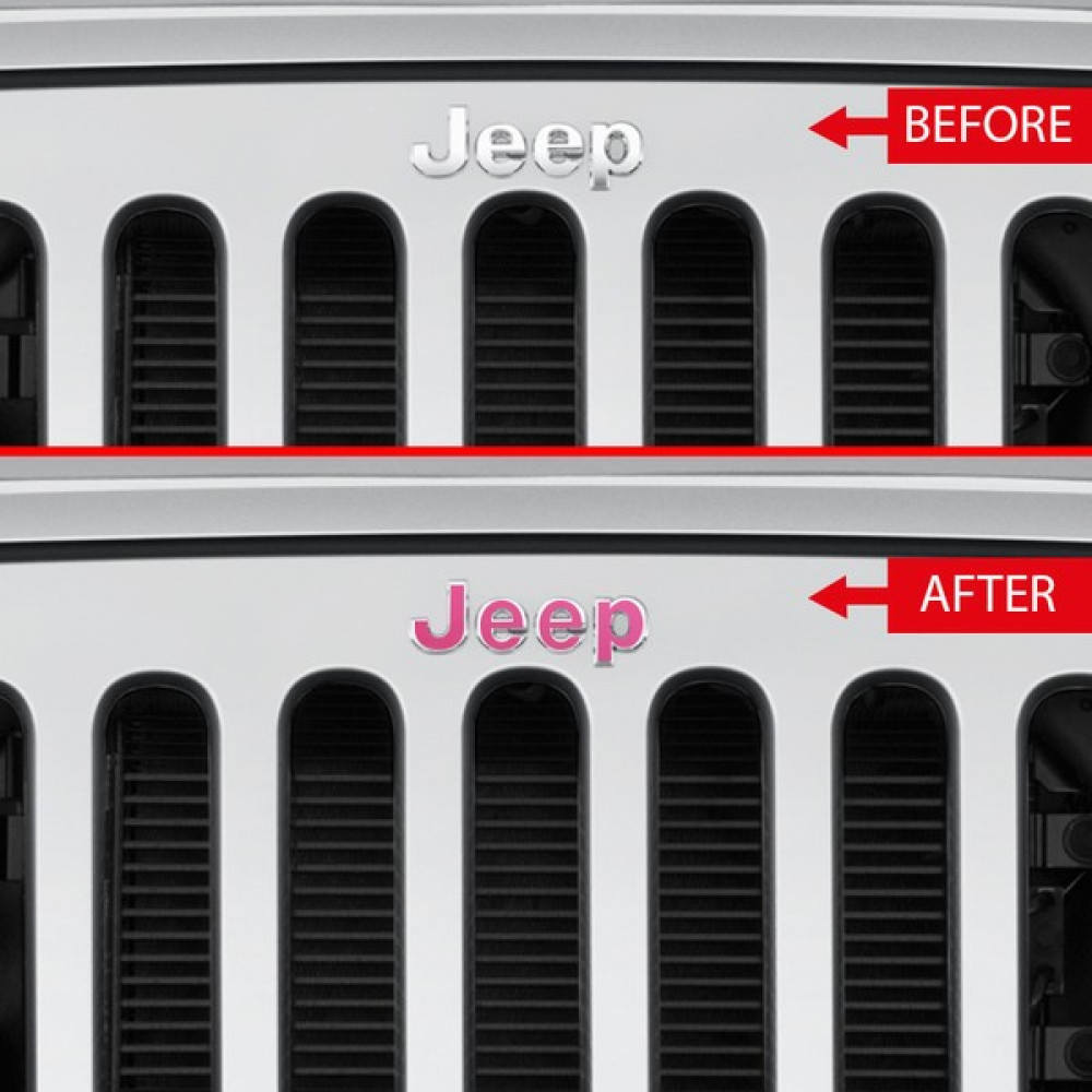Ipg Jeep Wrangler 2015 - 2018 Ön Jeep Amblem Sticker (Pembe) - Pembe Oto Boyaları Fiyatı