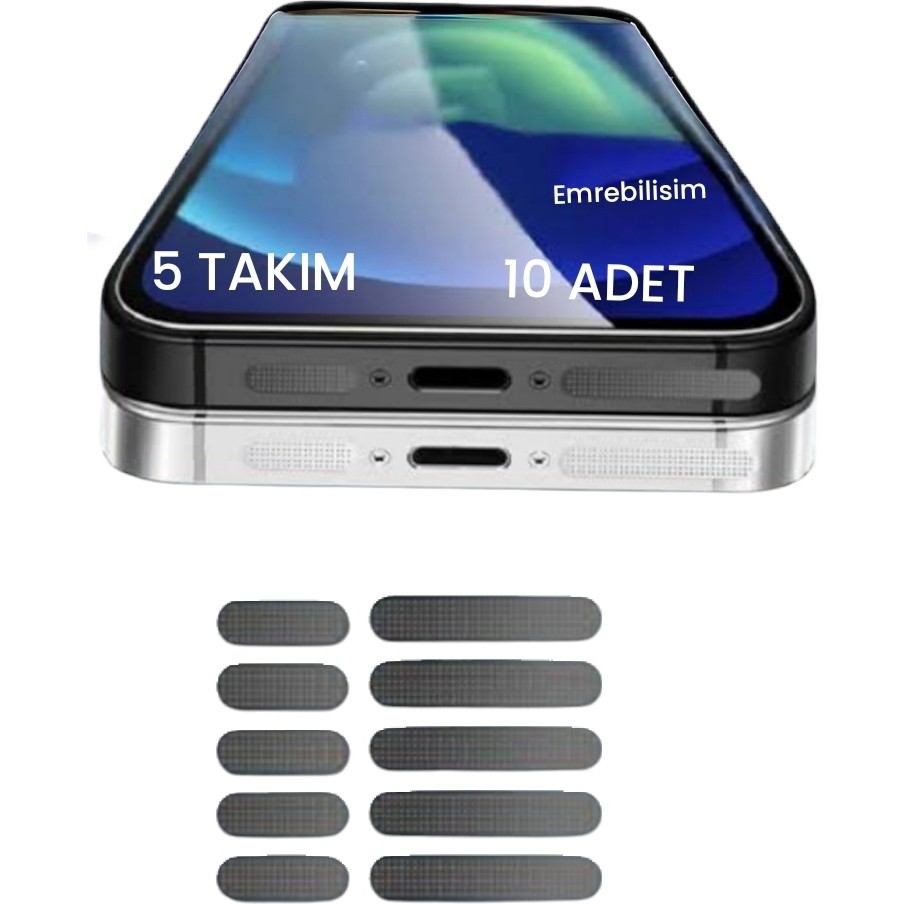 Iphone 11/12/13/14/15 Pro/promax Tüm Serileri Için Siyah Toz ve Kir Önleyici Hoparlör Toz Önleyici 5takım 10adet Cep Telefonu Fiyatı