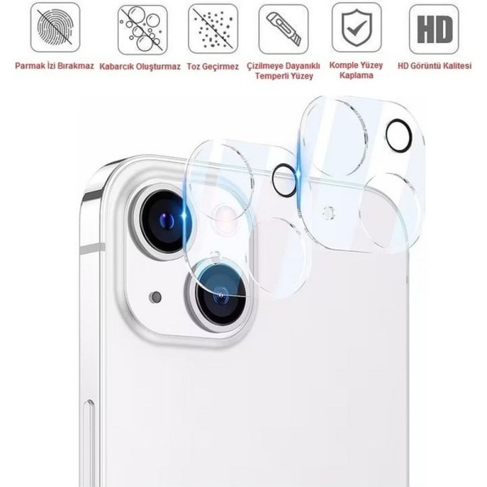 iPhone 13 Kamera Lens Koruma Camı (2 Adet) - Şeffaf Cep Telefonu Ekran Koruyucusu Fiyatı