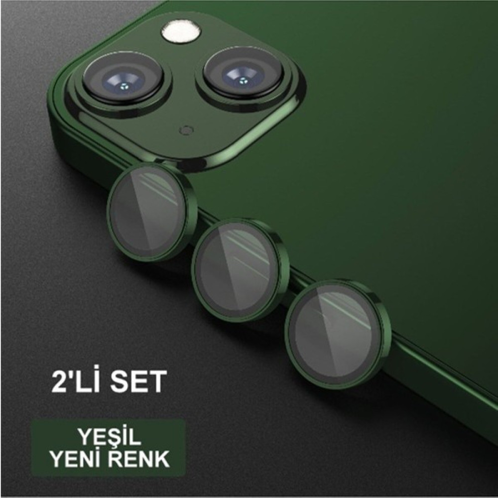 Iphone 13 ve 13 Mini Uyumlu Yeşil Kamera Lens Koruyucu - Şeffaf Cep Telefonu Kılıfı Fiyatı