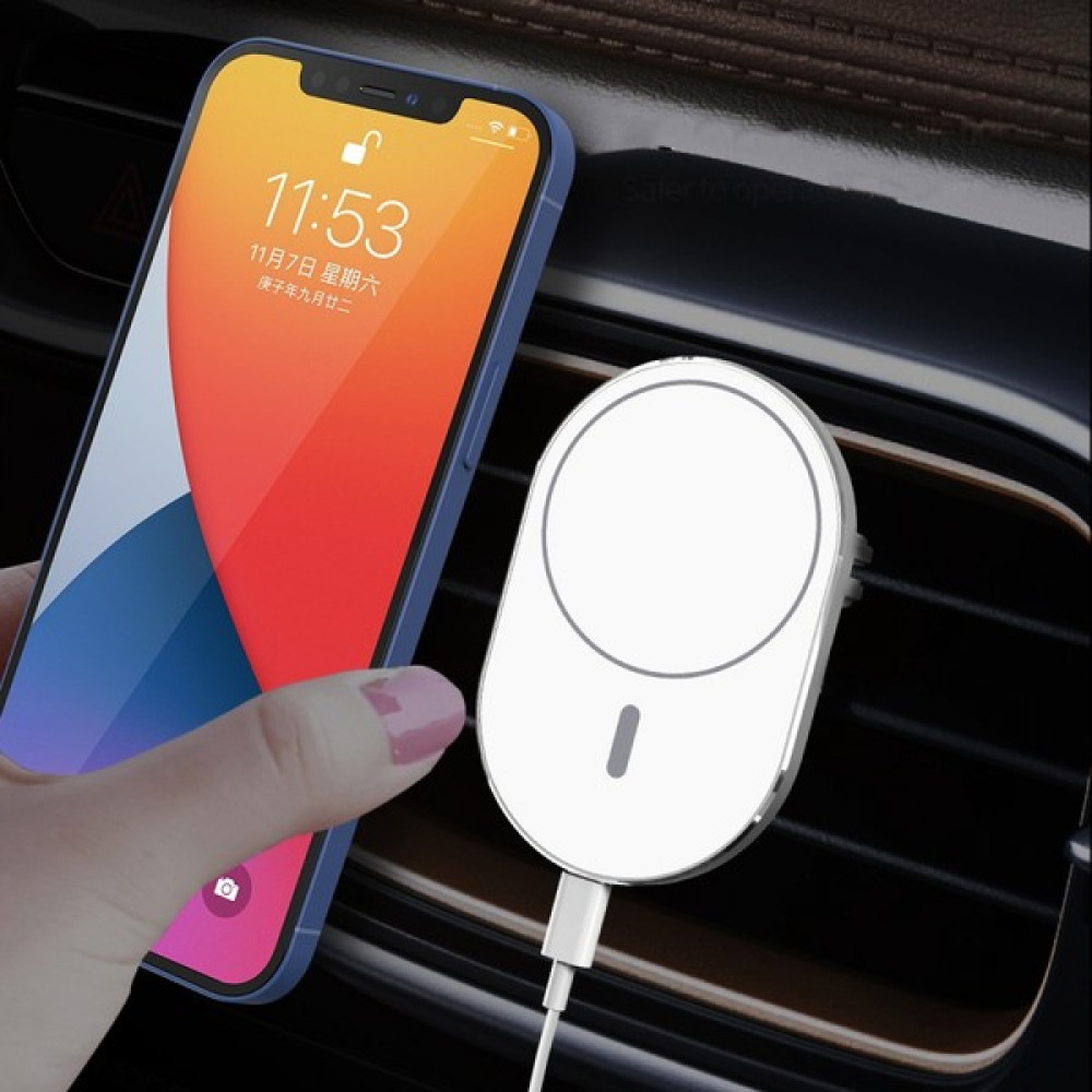 iPhone 13/12/pro/pro Max/mini Için Manyetik Kablosuz Araç Montajlı Şarj Cihazı, Alaşım Araç Havalandırma Montajlı Şarj Cihazı, Magsafe Araç Montaj ... Cep Telefonu Araç Kiti Fiyatı