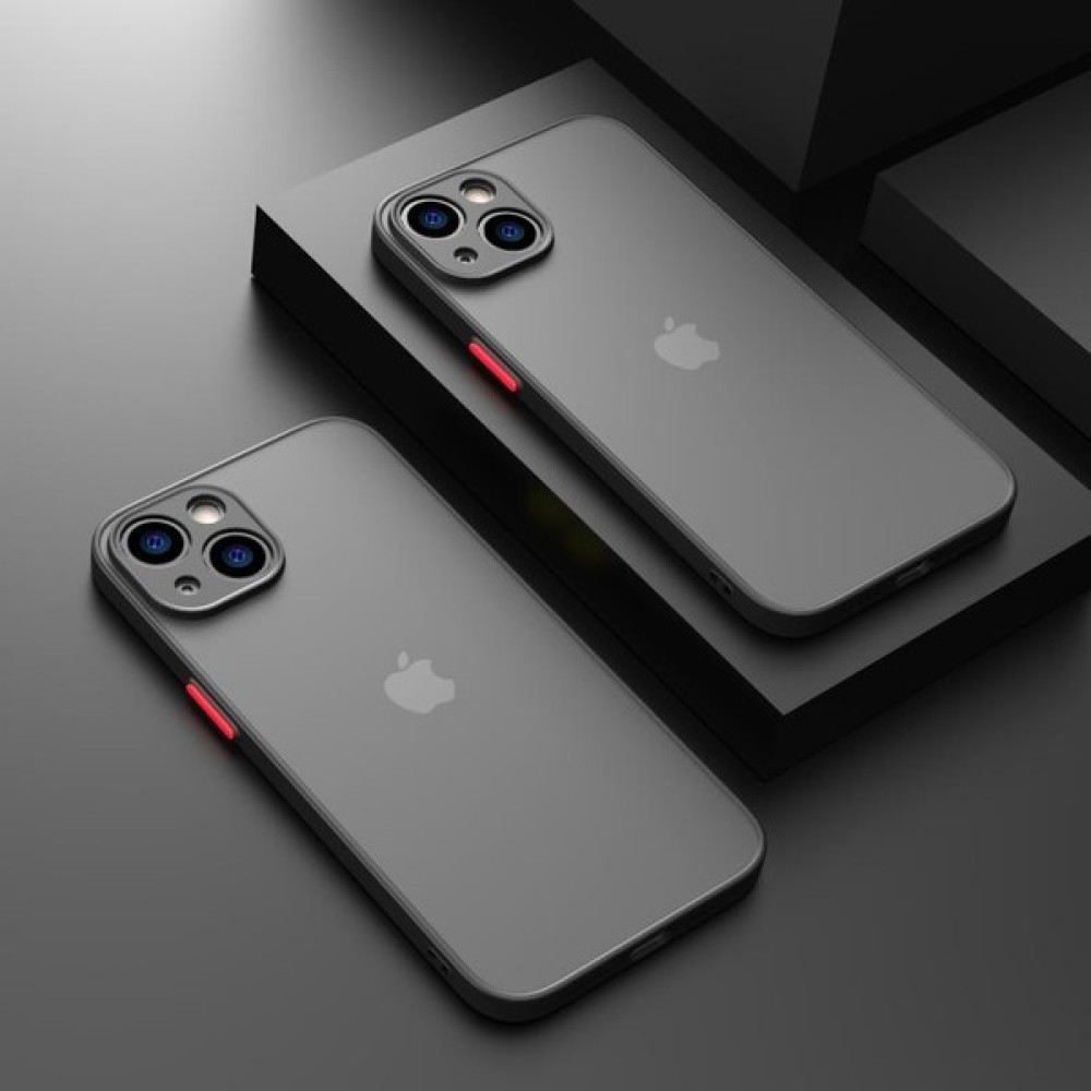 iPhone 14 Plus Uyumlu Kamera Korumalı Buzlu Şeffaf Lüx Telefon Kılıfı - Siyah Cep Telefonu Kılıfı Fiyatı