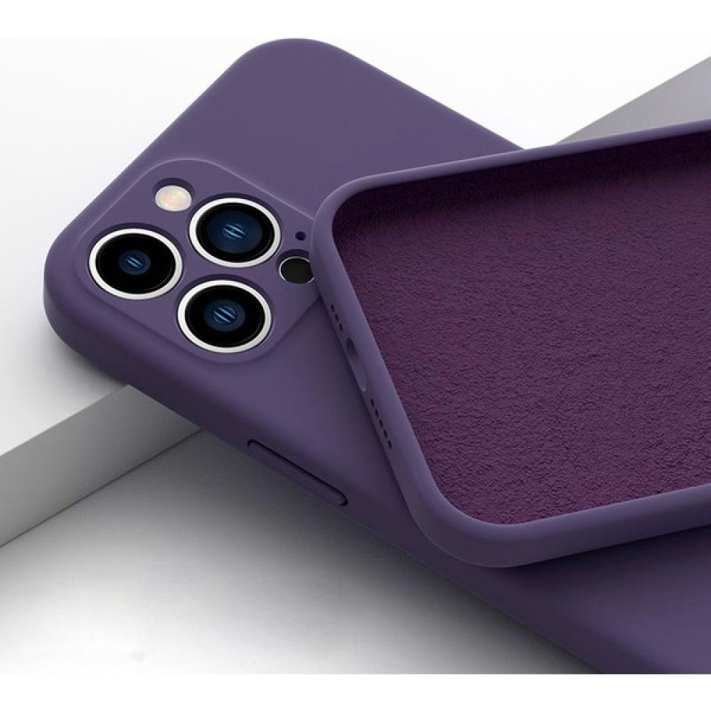 iPhone 14 Pro Max Kılıf Kadife Lansman Soft Yumuşak Liquid Silikon Kamera Korumalı Kapak - Mürdüm Cep Telefonu Kılıfı Fiyatı