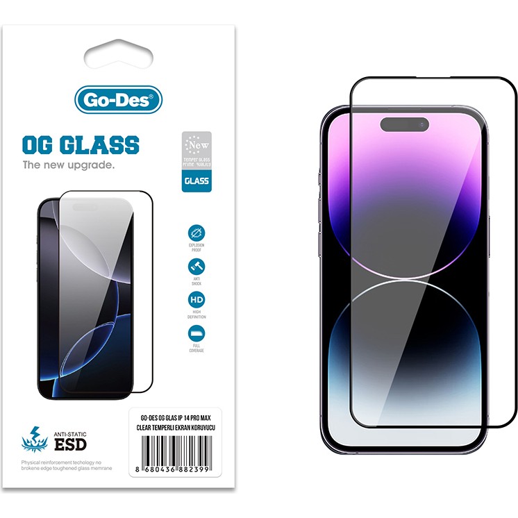 iPhone 14 Pro Max Uyumlu Go Des Og Glass Antistatik Temperli Cam Ekran Koruyucu Şeffaf Cep Telefonu Ekran Koruyucusu Fiyatı