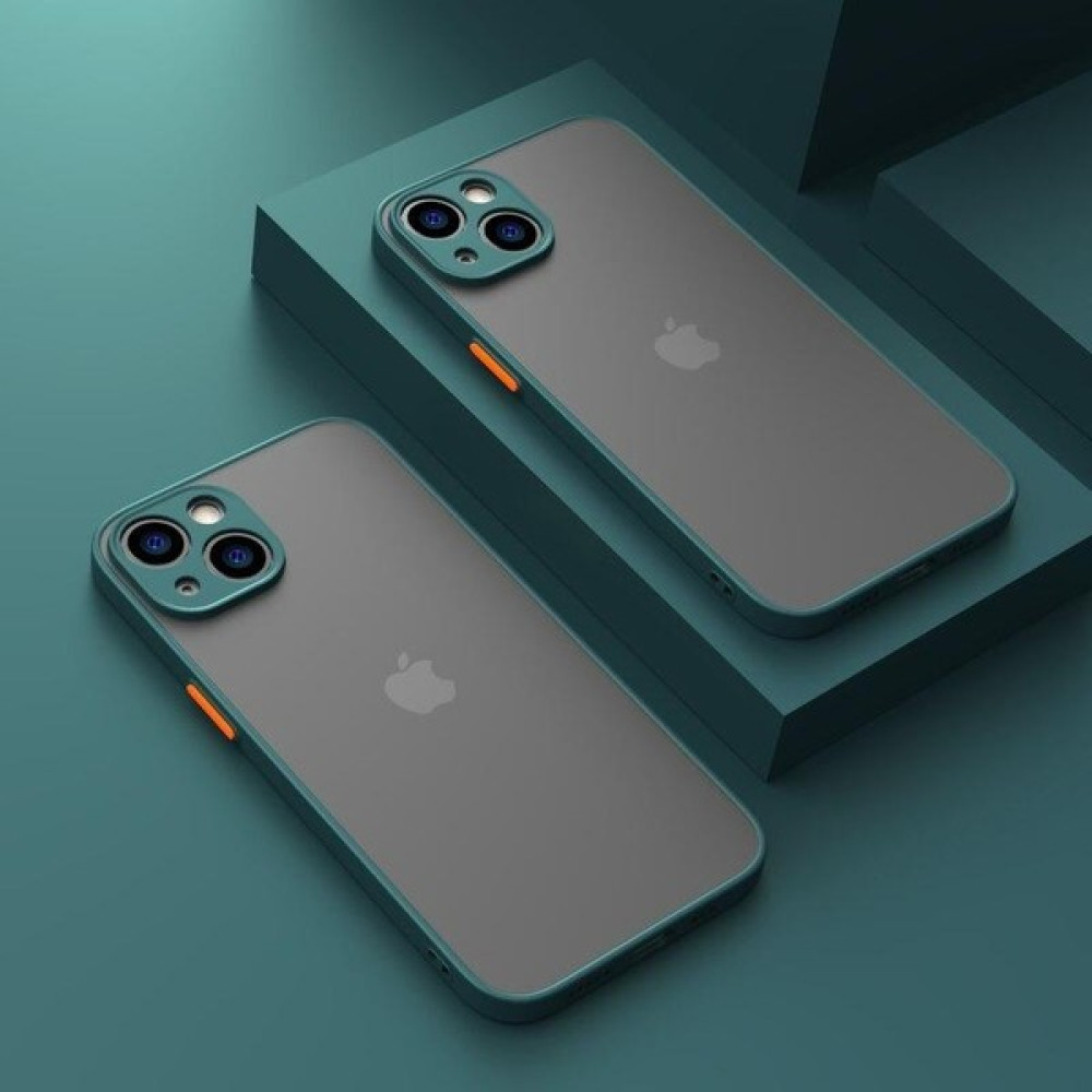 iPhone 14 Uyumlu Kamera Korumalı Buzlu Şeffaf Lüx Telefon Kılıfı - Haki Cep Telefonu Kılıfı Fiyatı