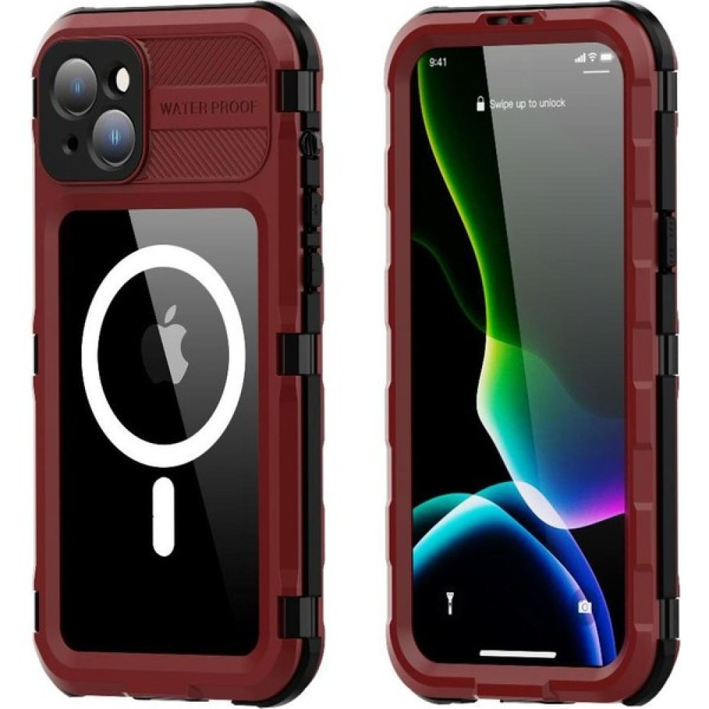Iphone 15 Için Kılıf Artı Su Geçirmez Dahili Ekran Koruyucu IP68 Tam (Yurt Dışından) - Kırmızı - iPhone 15 Plus Cep Telefonu Kılıfı Fiyatı