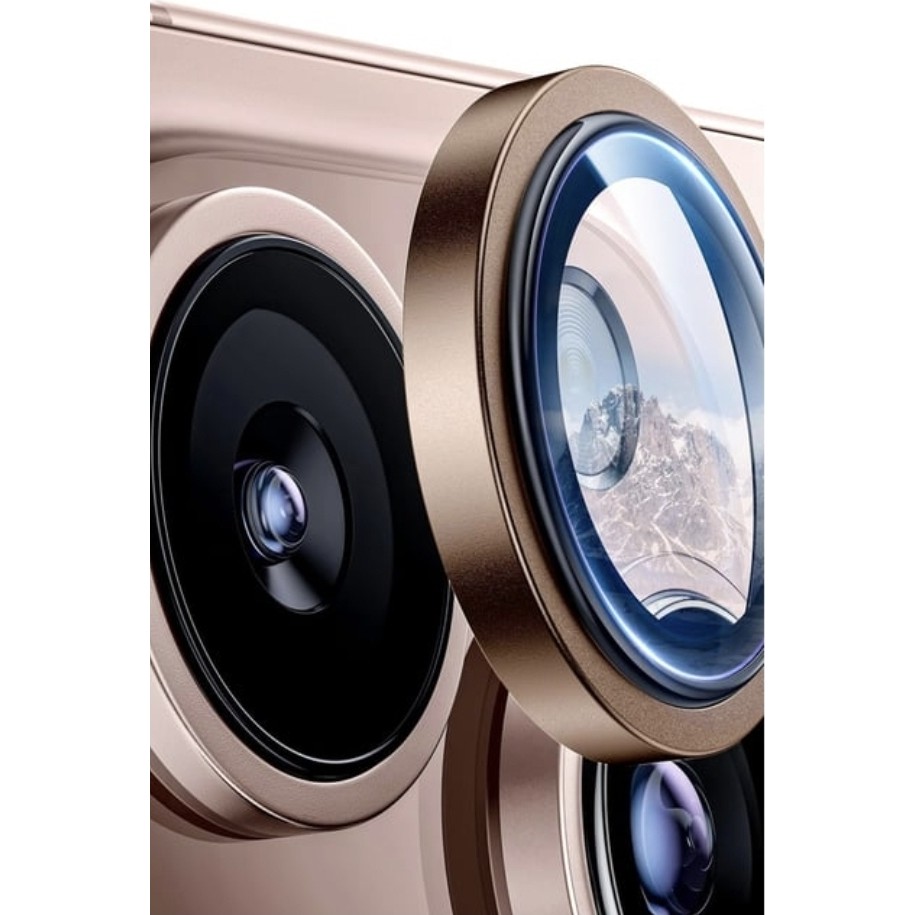 iPhone 16 Pro / 16 Pro Max Uyumlu Halka Set Kamera Lens Koruyucu - Çöl Titanyum Cep Telefonu Fiyatı