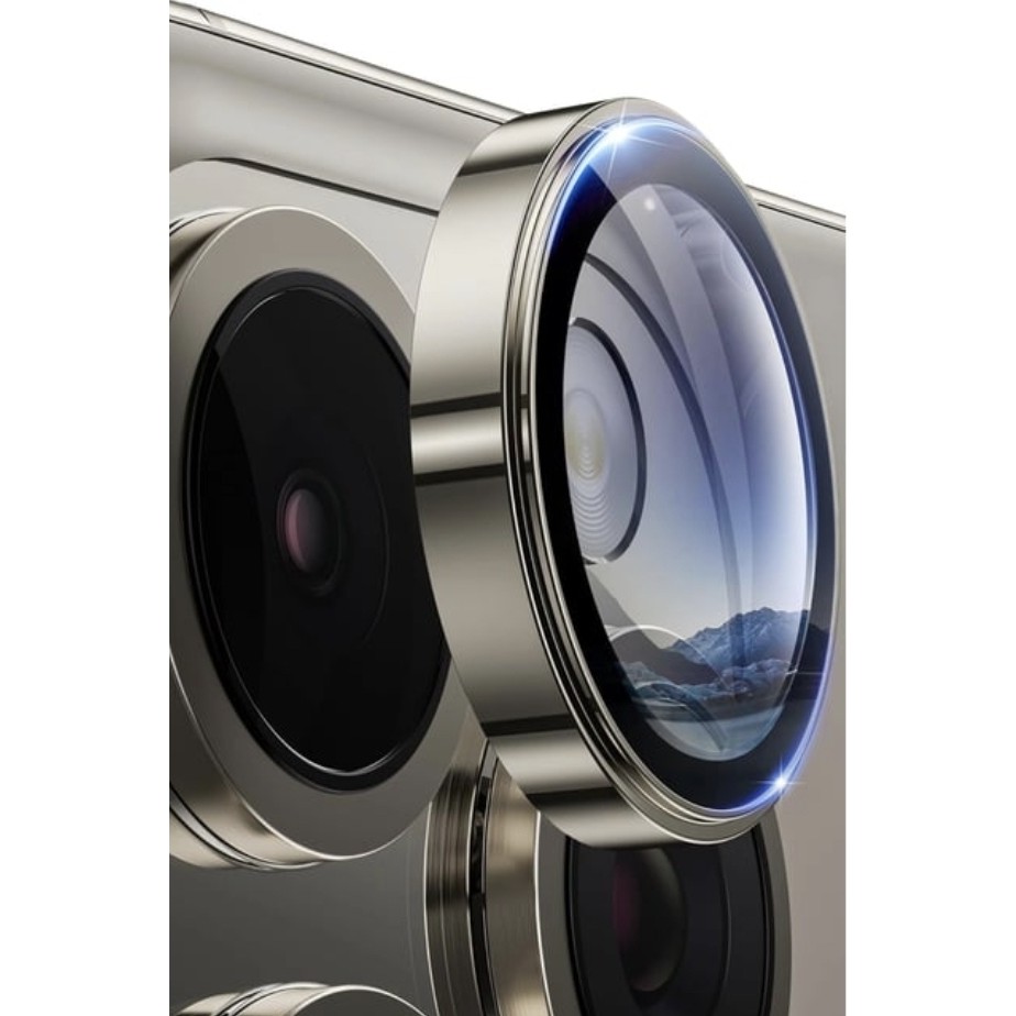 iPhone 16 Pro / 16 Pro Max Uyumlu Halka Set Kamera Lens Koruyucu - Titanyum Gri Cep Telefonu Fiyatı