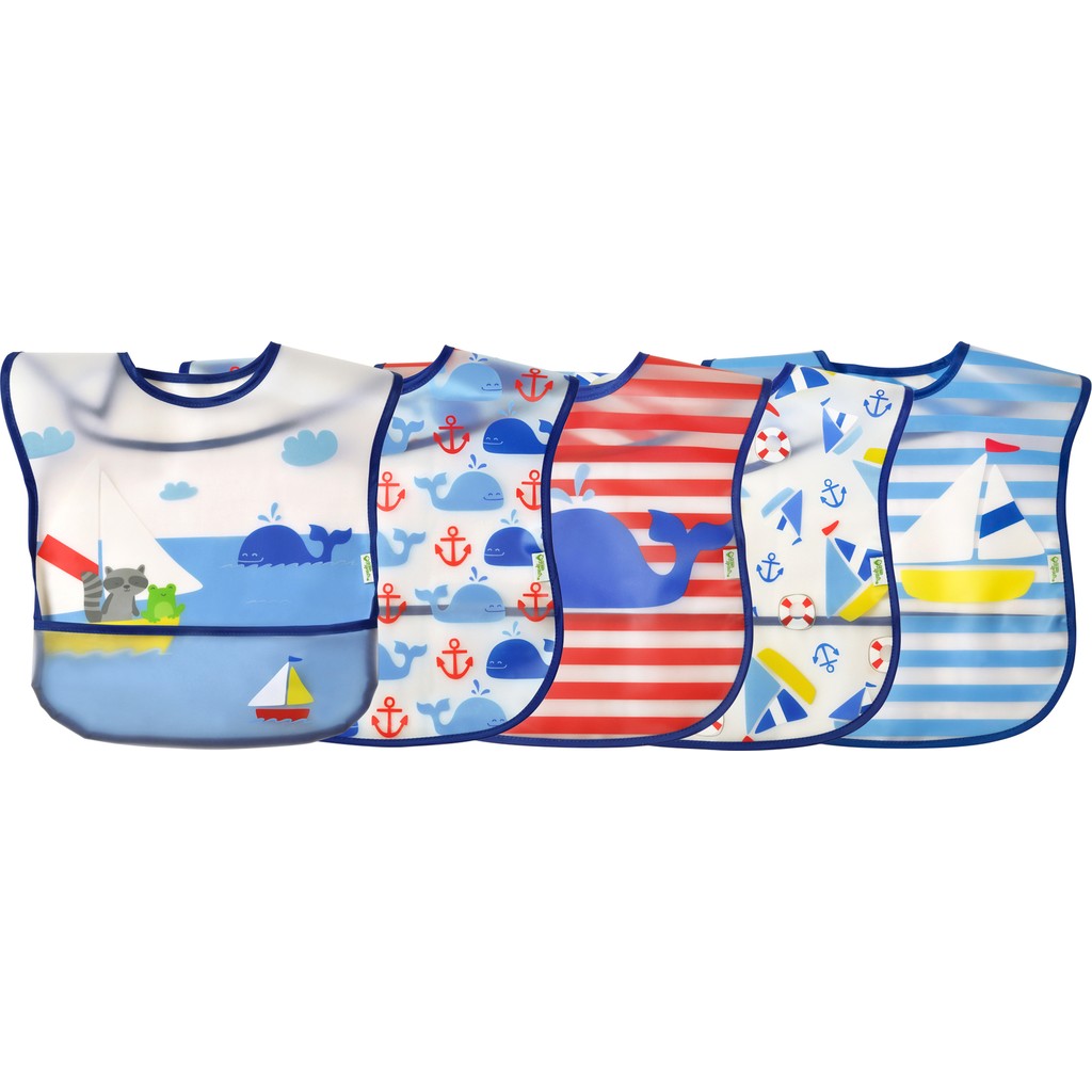 iplay Su Geçirmez Eva Kumaş Bebek Cırtlı Mama Önlüğü 5'li Paket - Renkli - 6 - 18 Ay Diğer Fiyatı