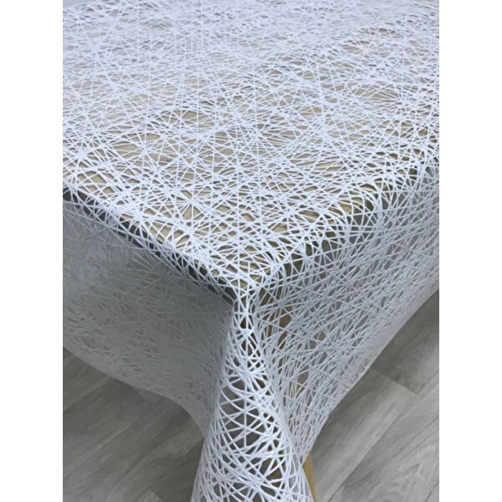 Iplik Desen Hasır Pvc Şeffaf Kaplamalı Lüks Muşamba Masa Örtüsü Kolay Silinebilir - Krem - 100 x 140 cm Masa Örtüsü Fiyatı